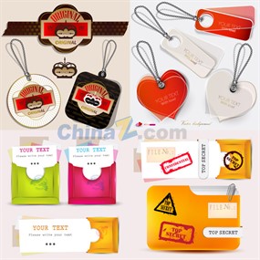 可爱时尚标签卡矢量素材